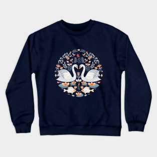 Swans and Flowers Crewneck Sweatshirt